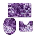 thumbnail image 1 of PUDMAD Jinse-floral235 3 Piece Bathroom Rugs Set Bath Rug Contour Mat and Toilet Lid Cover, 1 of 2