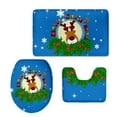 thumbnail image 1 of PUDMAD Jinse-floral649 3 Piece Bathroom Rugs Set Bath Rug Contour Mat and Toilet Lid Cover, 1 of 2