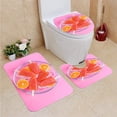 thumbnail image 1 of PUDMAD Juice Healthy Popsicles Over ice Cubes 3 Piece Bathroom Rugs Set Bath Rug Contour Mat and Toilet Lid Cover, 1 of 2