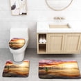 thumbnail image 1 of PUDMAD Junkboat Hong Kong Sunset 3 Piece Bathroom Rugs Set Bath Rug Contour Mat and Toilet Lid Cover, 1 of 2