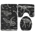 thumbnail image 1 of PUDMAD Jurassic Dinosaurs 3 Piece Bathroom Rugs Set Bath Rug Contour Mat and Toilet Lid Cover, 1 of 2