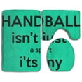 thumbnail image 1 of PUDMAD Just Handball 3 Piece Bathroom Rugs Set Bath Rug Contour Mat and Toilet Lid Cover, 1 of 2