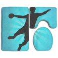 thumbnail image 1 of PUDMAD Just Handball 3 Piece Bathroom Rugs Set Bath Rug Contour Mat and Toilet Lid Cover, 1 of 2