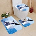 thumbnail image 1 of PUDMAD Karate Chop 3 Piece Bathroom Rugs Set Bath Rug Contour Mat and Toilet Lid Cover, 1 of 2