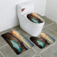 thumbnail image 1 of PUDMAD Kelimutu Volcano Sunrise 3 Piece Bathroom Rugs Set Bath Rug Contour Mat and Toilet Lid Cover, 1 of 2