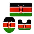 thumbnail image 1 of PUDMAD Kenyan Flag 3 Piece Bathroom Rugs Set Bath Rug Contour Mat and Toilet Lid Cover, 1 of 2