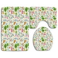 thumbnail image 1 of PUDMAD Kids Happy Friendly Jungle Giraffe Monkey Butterfly Trees Flowers Zoo Nature 3 Piece Bathroom Rugs Set Bath Rug Contour Mat and Toilet Lid Cover, 1 of 2