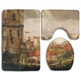 thumbnail image 1 of PUDMAD Kingdom Street 3 Piece Bathroom Rugs Set Bath Rug Contour Mat and Toilet Lid Cover, 1 of 2