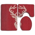 thumbnail image 1 of PUDMAD Knitted Deer 3 Piece Bathroom Rugs Set Bath Rug Contour Mat and Toilet Lid Cover, 1 of 2