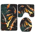 thumbnail image 1 of PUDMAD Koi Fish Swimming Underwater 3 Piece Bathroom Rugs Set Bath Rug Contour Mat and Toilet Lid Cover, 1 of 2