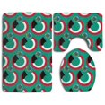 thumbnail image 1 of PUDMAD Kuwait Flag Eat Earth 3 Piece Bathroom Rugs Set Bath Rug Contour Mat and Toilet Lid Cover, 1 of 2