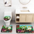 thumbnail image 1 of PUDMAD Ladybug Butterfly Bee in Exotic Garden Botany Cute Kids Nursery Themed Cartoon 3 Piece Bathroom Rugs Set Bath Rug Contour Mat and Toilet Lid Cover, 1 of 2