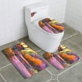 thumbnail image 1 of PUDMAD Landscape Colorful Trees in Forest 3 Piece Bathroom Rugs Set Bath Rug Contour Mat and Toilet Lid Cover, 1 of 2