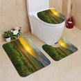 thumbnail image 1 of PUDMAD Landscape Poppies in Tuscany Italy at Sunset 3 Piece Bathroom Rugs Set Bath Rug Contour Mat and Toilet Lid Cover, 1 of 2
