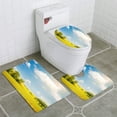 thumbnail image 1 of PUDMAD Landscape Yellow Field and Blue Sky Nature 3 Piece Bathroom Rugs Set Bath Rug Contour Mat and Toilet Lid Cover, 1 of 2