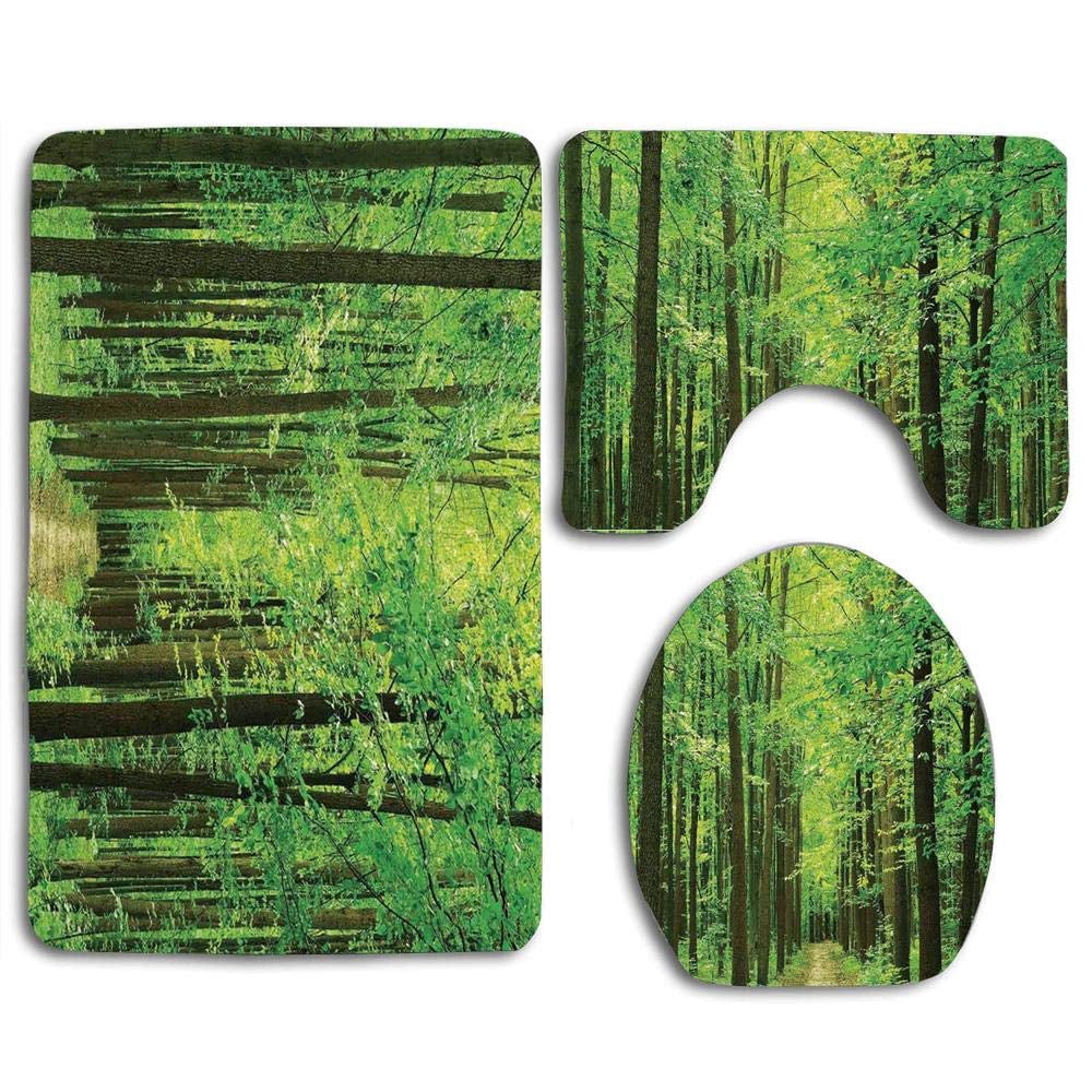 Forest Pathway Rug PUDMAD Landscape pathway in Forest Along Trees Foliage Woodland ...