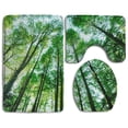thumbnail image 1 of PUDMAD Landscapes Green Forest Trees 3 Piece Bathroom Rugs Set Bath Rug Contour Mat and Toilet Lid Cover, 1 of 2