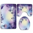thumbnail image 1 of PUDMAD Lantern Ancient Street in a Sinister Violet Environment Raven on a Branch Night 3 Piece Bathroom Rugs Set Bath Rug Contour Mat and Toilet Lid Cover, 1 of 2
