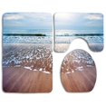 thumbnail image 1 of PUDMAD Lapping Shore 3 Piece Bathroom Rugs Set Bath Rug Contour Mat and Toilet Lid Cover, 1 of 2