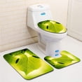 thumbnail image 1 of PUDMAD Large Leaves en from Behind on 3 Piece Bathroom Rugs Set Bath Rug Contour Mat and Toilet Lid Cover, 1 of 2