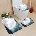 thumbnail image 1 of PUDMAD Large Moon Rises Over Small Hill Framed by Bare Trees 3 Piece Bathroom Rugs Set Bath Rug Contour Mat and Toilet Lid Cover, 1 of 2