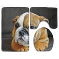 thumbnail image 1 of PUDMAD Large Unique English Bulldog Puppy Dog 3 Piece Bathroom Rugs Set Bath Rug Contour Mat and Toilet Lid Cover, 1 of 2
