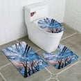 thumbnail image 1 of PUDMAD Leafless Branches on Blue Sky 3 Piece Bathroom Rugs Set Bath Rug Contour Mat and Toilet Lid Cover, 1 of 2