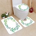 thumbnail image 1 of PUDMAD Leaves 3 Piece Bathroom Rugs Set Bath Rug Contour Mat and Toilet Lid Cover, 1 of 2