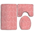 thumbnail image 1 of PUDMAD Leisure Flamingo 3 Piece Bathroom Rugs Set Bath Rug Contour Mat and Toilet Lid Cover, 1 of 2