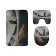 thumbnail image 1 of PUDMAD Leisure and Entertainment 3 Piece Bathroom Rugs Set Bath Rug Contour Mat and Toilet Lid Cover, 1 of 2