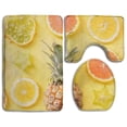 thumbnail image 1 of PUDMAD Lemon Pineapple Fruits 3 Piece Bathroom Rugs Set Bath Rug Contour Mat and Toilet Lid Cover, 1 of 2