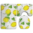 thumbnail image 1 of PUDMAD Lemons 3 Piece Bathroom Rugs Set Bath Rug Contour Mat and Toilet Lid Cover, 1 of 2