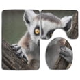 thumbnail image 1 of PUDMAD Lemur 3 Piece Bathroom Rugs Set Bath Rug Contour Mat and Toilet Lid Cover, 1 of 2