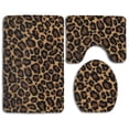 thumbnail image 1 of PUDMAD Leopard Skin 3 Piece Bathroom Rugs Set Bath Rug Contour Mat and Toilet Lid Cover, 1 of 2
