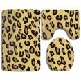thumbnail image 1 of PUDMAD Leopard Skin 3 Piece Bathroom Rugs Set Bath Rug Contour Mat and Toilet Lid Cover, 1 of 2