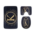 thumbnail image 1 of PUDMAD Letter Badge Logo 3 Piece Bathroom Rugs Set Bath Rug Contour Mat and Toilet Lid Cover, 1 of 2