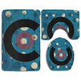 thumbnail image 1 of PUDMAD Letter C Alphabet 3 Piece Bathroom Rugs Set Bath Rug Contour Mat and Toilet Lid Cover, 1 of 2