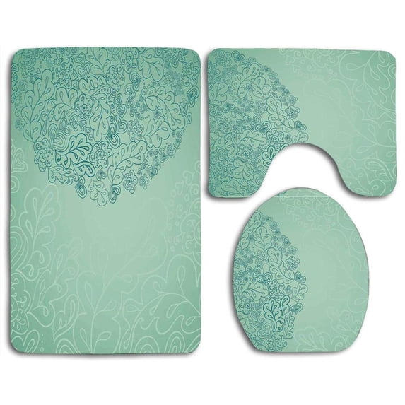 PUDMAD Letter G Uppercase G Character Old Fashioned Checkered Plaid Classical 3 Piece Bathroom Rugs Set Bath Rug Contour Mat and Toilet Lid Cover