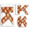 thumbnail image 1 of PUDMAD Letter K Vivid Color Retro Symbol Capital K Vintage 3 Piece Bathroom Rugs Set Bath Rug Contour Mat and Toilet Lid Cover, 1 of 2