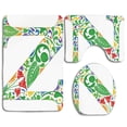 thumbnail image 1 of PUDMAD Letter N Mother Earth Inspired N Typography Nature Words Curved Botanical Beauty Style 3 Piece Bathroom Rugs Set Bath Rug Contour Mat and Toilet Lid Cover, 1 of 2