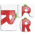 thumbnail image 1 of PUDMAD Letter R Food Elements in Such a Way Resembling Capital R Summer Season Food 3 Piece Bathroom Rugs Set Bath Rug Contour Mat and Toilet Lid Cover, 1 of 2