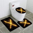 thumbnail image 1 of PUDMAD Letter X in Fireworks 3 Piece Bathroom Rugs Set Bath Rug Contour Mat and Toilet Lid Cover, 1 of 2