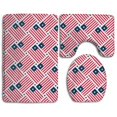 thumbnail image 1 of PUDMAD Liberia Flag Weave 3 Piece Bathroom Rugs Set Bath Rug Contour Mat and Toilet Lid Cover, 1 of 2
