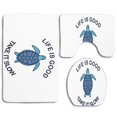 thumbnail image 1 of PUDMAD Life is Good Take It Slow 3 Piece Bathroom Rugs Set Bath Rug Contour Mat and Toilet Lid Cover, 1 of 2