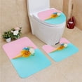 thumbnail image 1 of PUDMAD Life is Perfect just add Flowers! 3 Piece Bathroom Rugs Set Bath Rug Contour Mat and Toilet Lid Cover, 1 of 2