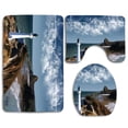 thumbnail image 1 of PUDMAD Lighthouse at Beach 3 Piece Bathroom Rugs Set Bath Rug Contour Mat and Toilet Lid Cover, 1 of 2