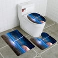 thumbnail image 1 of PUDMAD Lightning Strike on Moon 3 Piece Bathroom Rugs Set Bath Rug Contour Mat and Toilet Lid Cover, 1 of 2