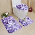 thumbnail image 1 of PUDMAD Lilac Flowers 3 Piece Bathroom Rugs Set Bath Rug Contour Mat and Toilet Lid Cover, 1 of 2
