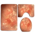 thumbnail image 1 of PUDMAD Lily Transparent 3 Piece Bathroom Rugs Set Bath Rug Contour Mat and Toilet Lid Cover, 1 of 2