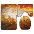 thumbnail image 1 of PUDMAD Lion Paint Microfiber 3 Piece Bathroom Rugs Set Bath Rug Contour Mat and Toilet Lid Cover, 1 of 2